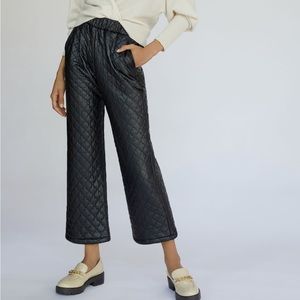 Anthropologie black leather pants
